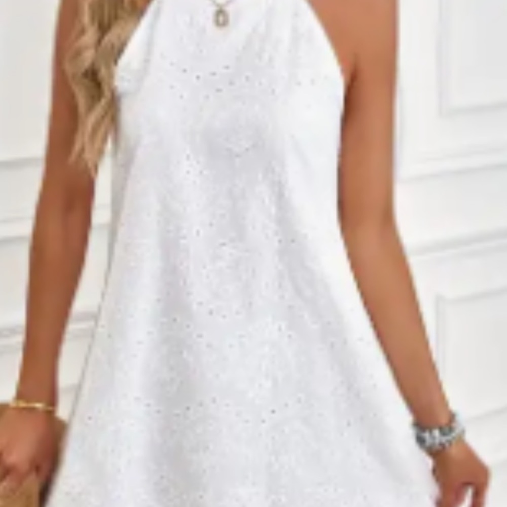Kohl's White Halter Sundress Sleeveless